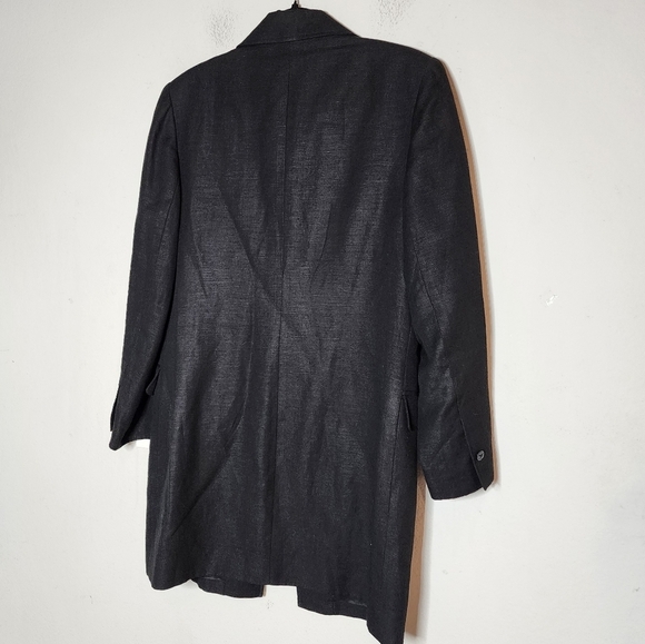 Focus 2000 linen rayon black long blazer.  Women's size 8. - Picture 8 of 15